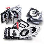 teytoy My First Soft Book, 6 PCS Nontoxic Fabric Cloth Activity Crinkle Black and White Books for Infants Boys and Girls Early Educational Toys Perfect for Baby Shower