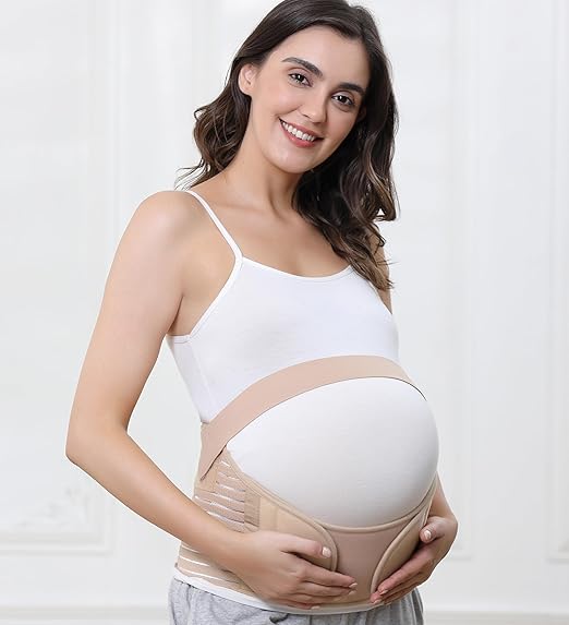 NeoTech Care Pregnancy Support Maternity Belt, Waist/Back/Abdomen Band, Belly Brace (Size XXL, Beige Color)