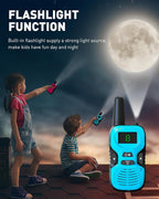 Walkie Talkies for Kids Long Range - Kid Walkie Talkies with Replaceable Shell Backlit LCD Flashlight 3 Miles Range - Toys for 5-7 Year Old Boys and Girls (2 Pack - Rechargeable)