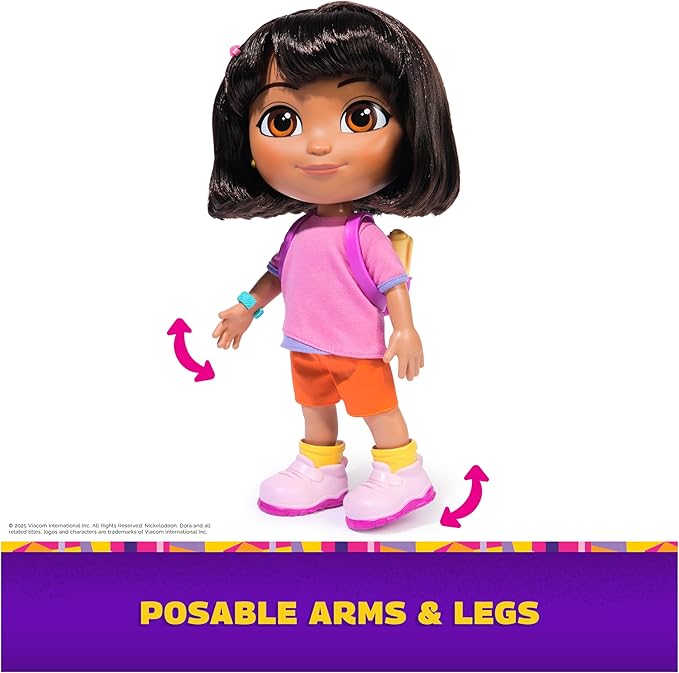 Dora, Sing & Explore Dora Doll with Music, Sound Effects, Bilingual Phrases, Doll Clothes & Accessories, Kids Toys for Girls & Boys Ages 3 and Up