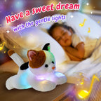 Glow Guards Light up Music Calico Cat Stuffed Animal LED Singing Kitty Soft Plush Toy Pillow with Night Lights Lullaby Birthday Children's Day Gifts for Toddler Kids, 15''