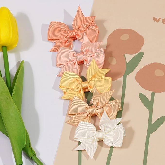 CÉLLOT Hair Clips for Girls - 20PCS Fully Lined Hair Bows Alligator Clips for Toddlers, Kids, Infants, and Babies