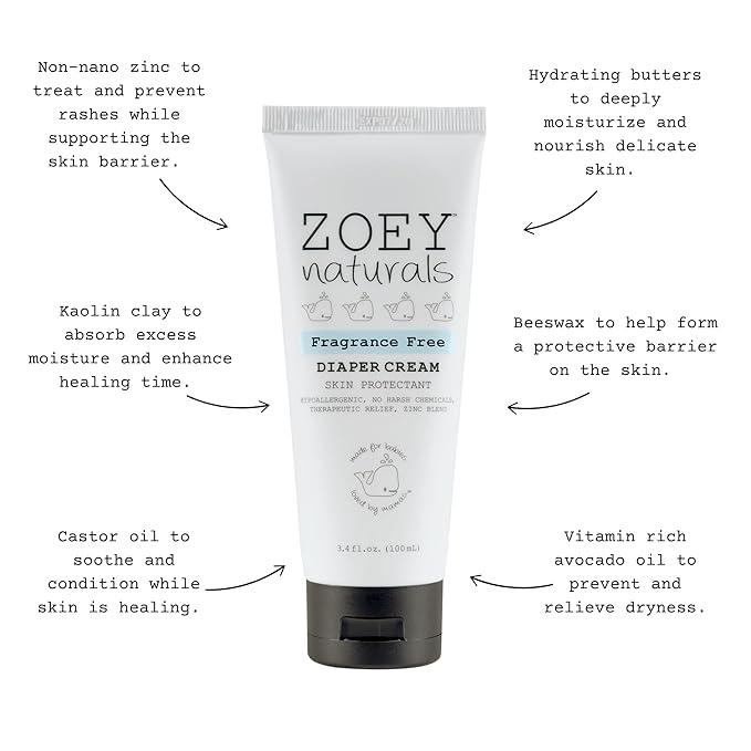Baby Diaper Cream - Pediatrician & Dermatologist Approved - Zinc Oxide & Kaolin Clay Rash Protectant for Soothing Relief & Healing - Mom's Choice Award Winner - Fragrance Free 3.4 oz