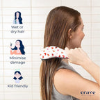 Crave Naturals Glide Thru Detangling Hair Brush for Adults and Kids - Detangler Hairbrush for Curly or Straight, Wet or Dry Hair - Gentle on Tangles Comb - Purple and Pink Hearts (Pack of 2)