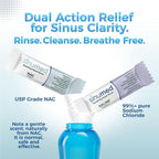 Sinus Rinse Kit, 30PK NAC and Saline Packets for Nasal Rinse, Gravity Rinse Bottle, Alternative to Neti Pot, Helps with Allergy, Congestion, Cold Symptoms