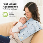 Organic Burp Cloths Baby Boy, Girl - 6-Pack Large Cotton Burping Cloths for Babies, Spit Up Rags, Super Absorbent, Ultra Soft Newborn Rag, Gender Neutral, Machine Washable, Durable (Cosmo)