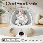 Baby Swings for Infants, Electric Baby Swing with 5 Speeds and Preset Lullabies, Portable Bluetooth Swings for Indoor & Outdoor Use