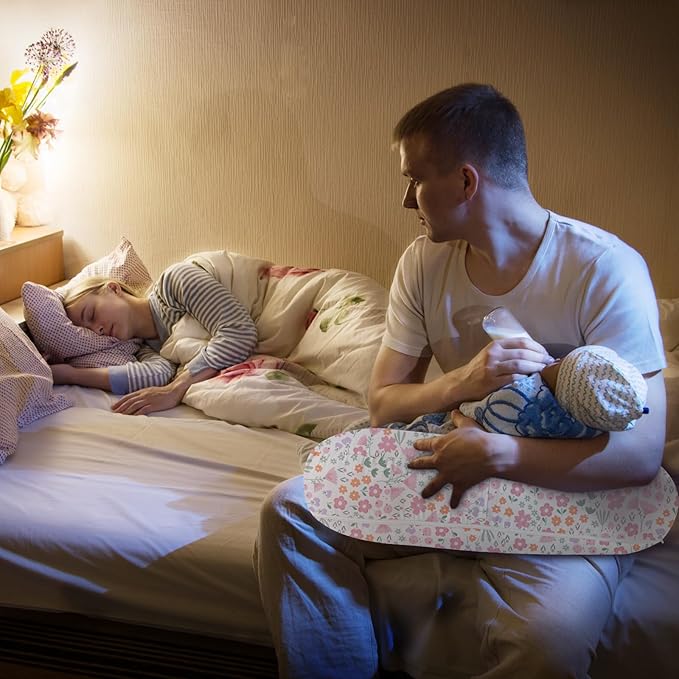 Little Grape Land Nursing Pillow & Breastfeeding Pillow for Baby Feeding, Ergonomic U‑Shape Support, Removable Washable Cover, 23 x 16 x 6.5 in, Floral