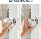 Inaya Door Knob Safety Cover for Kids (4 Pack) – Child Proof Door Knob Covers for Baby Proofing – Door Locks for Kids Safety, Fits Most Round Handles, Easy to Install, White