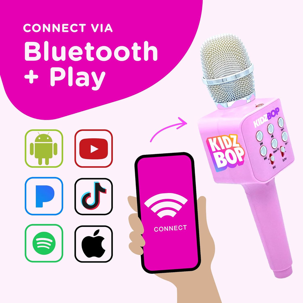 Move2Play, Kidz Bop Karaoke Microphone | The Hit Music Brand for Kids | Toy for Girls & Boys Ages 2, 3, 4, 5, 6, 7, 8+ Years Old | Gift & Birthday Present