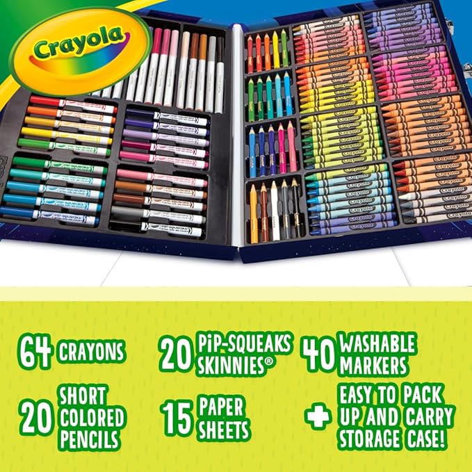 Crayola Inspiration Art Case Coloring Set, 140pc Space Theme – Art Kit for Kids, Crayons, Markers, Pencils, Gift for Boys & Girls, Ages 5, 6, 7, 8 [Amazon Exclusive]