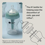 Tommee Tippee Advanced Anti-Colic 10 Piece Bottle and Pacifier Set, 5 and 9 oz BPA Free Bottles, Newborn 0+ months, Slow & Medium-Flow Breast-Like Nipples, 3 Travel Bottle Lids, 2 Ultralight Pacifiers