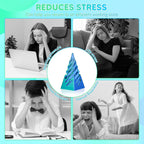 Impossible Pyramid Passthrough Sculpture, 3D Printed Spiral Cone Fidget Toys, Anxiety Relief Pass Through Pyramid Fidget Toy, Stress Relief Desk Toy Adults, Christmas, Birthday Gifts (Green Blue)