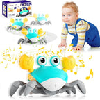 Crawling Crab Baby Toy - Infant Tummy Time Crab 3 4 5 6 7 8 9 10 11 12 Crab Toys for Babies Boy 3-6 6-12 Learning Crawl 9-12 12-18 36 Months Walking Toddler Development Birthday Gifts with Dancing