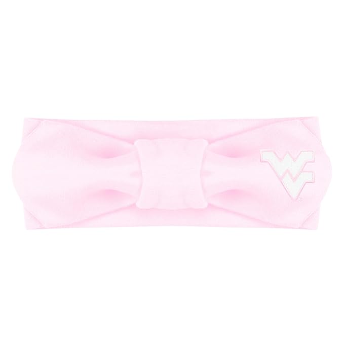 Creative Knitwear West Virginia Mountaineers Infant Girls Pink Solid Hair Knot Headband Embroidered Logo - Size Newborn - 4T
