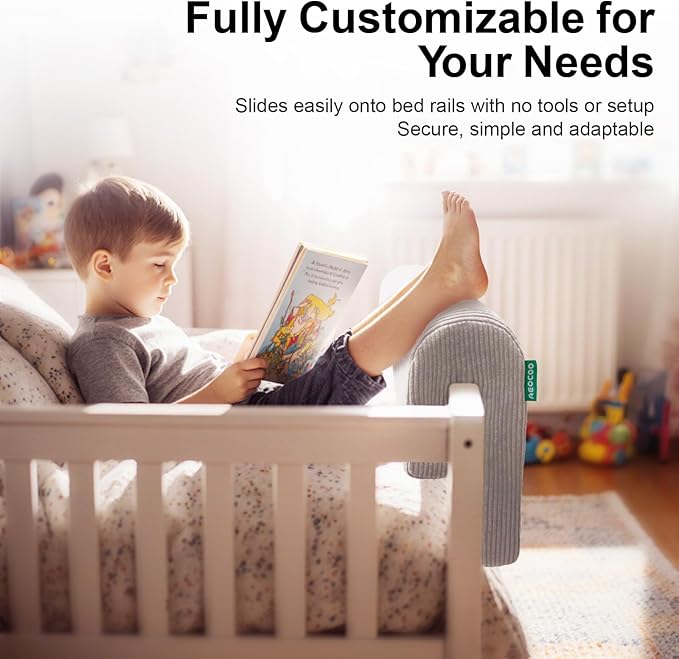 Bed Rail Bumpers Protector, Hospital Bed Rails Padding, Loft Beds and Bunk Beds Bumpers Protector, Premium Soft Memory Foam - Anti-Bump | Fall Prevention, Size 35.4 x 5.5 x 11.8 Inches, Gray