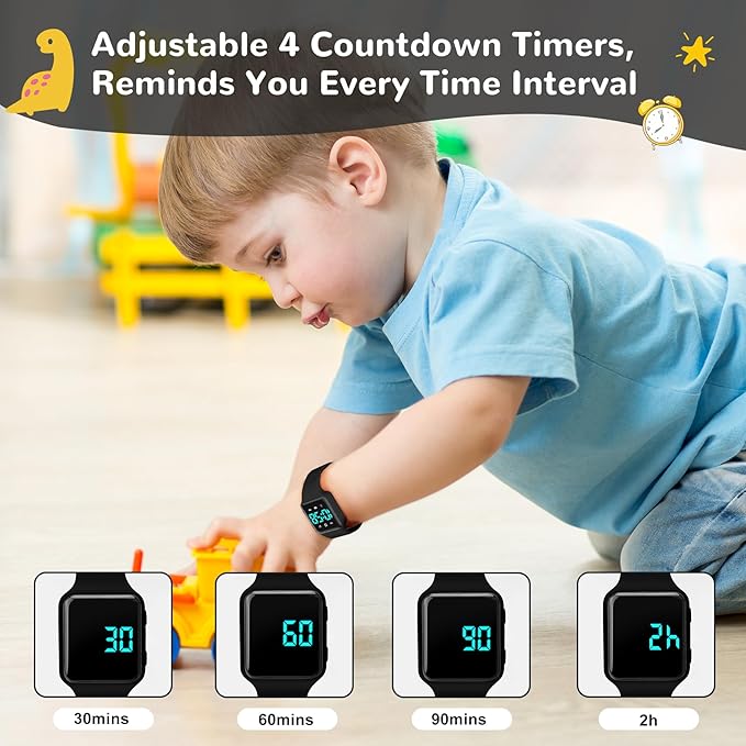 Potty Training Watch for Toddlers & Kids with Countdown, Flashing Lights, Fun Music or Vibration Alerts - Waterproof Interactive Toilet Training Reminder for Boys & Girls Ages 2-9