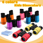 6 Pack Kids Binoculars Shock Proof Toy Binoculars Set for Age 6 Years Boys Girls Hunting Folding Small Telescope Birthday Gifts Bird Watching Educational Learning Camping Outdoor (Cute Colors)