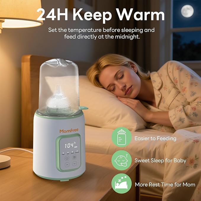 Bottle Warmer, 8-in-1 Fast Baby Bottle Warmer for Breastmilk and Formula,Milk Warmer with Accurate Temperature Control and Automatic Shut-Off,Multifunctional Bottle Warmers for All Bottles(Green)