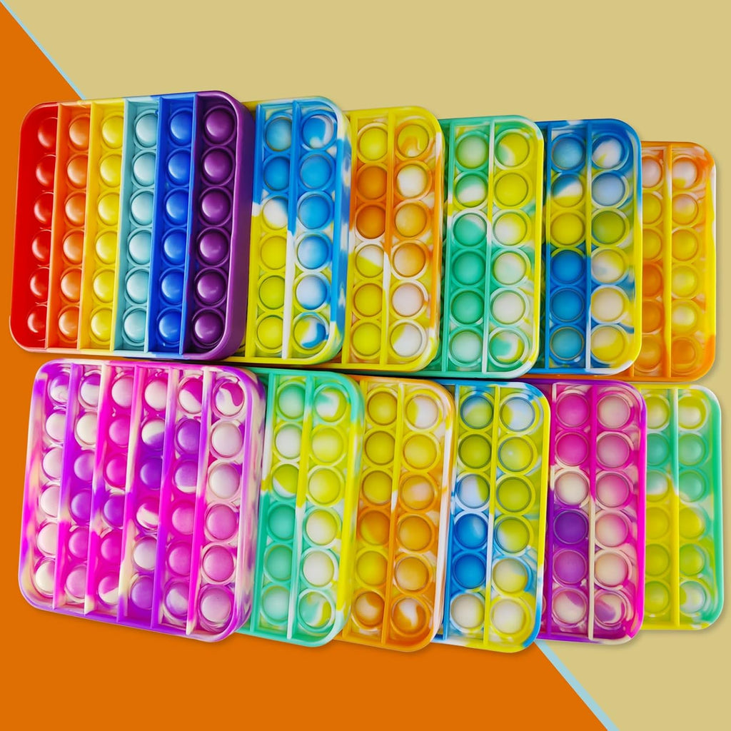 24 PCS Pop Fidget Sensory Toys for Party Favors,Push Pop Bubble Silicone Squeeze Sensory Toys for Kids Adult Autism Special Needs Stress Relief Gift for Birthday Christmas Valentine Classroom Prizes