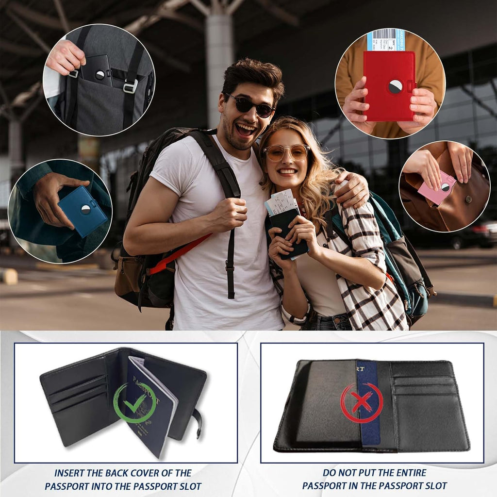 Passport Holder and Vaccine Card Holder Combo with Passport Cover Wallet Travel Passport Wallet Case for Men and Women(Pink)