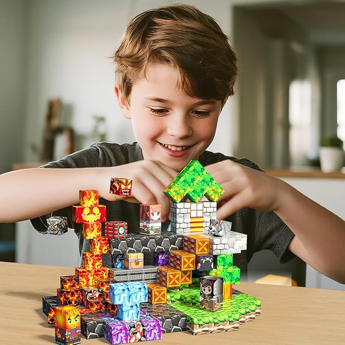 Magnetic Blocks-200PCS Magnetic Building Blocks Set, Kids Classroom Sensory Toy SJ003