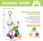 hahaland Baby Toys 0-6 Months - Baby Sensory Toys 0-3-6 Months Car Seat Toy Hanging - Musical Animals with Pull String Rattle Teether Crinkle Mirror, Crib Stroller Toy Tummy Time Babies Girl Boy Gifts