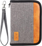 Passport Holder for Famliy Travel Wallet Passport Wallet Document Organizer RFID Blocking with Zipper Clutch Bag Flight Ticket Credit Cards Men Women(Grey)