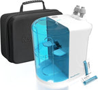 NASALFRESH MD Premium Bundle–Dual Powered Nasal Irrigation System Nasal Rinse and Wash, Sinus Decongestant Relief System, 60 Saline Packets, Case, Rechargeable, 2 Sets of Nose Pillows–Snoring Remedy