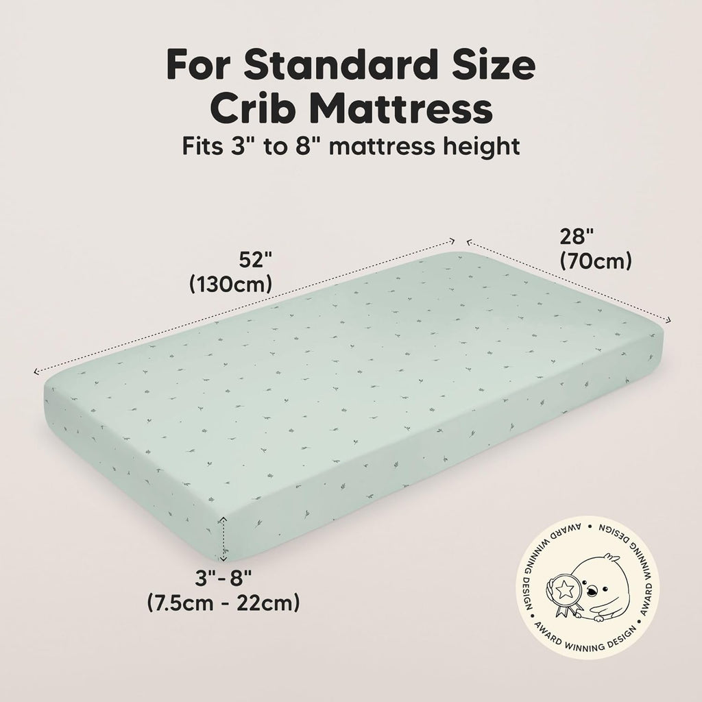 KeaBabies 2-Pack Baby Crib Sheets for Boys, Girls - 52x28 Viscose Derived from Bamboo Toddler Bed Sheets Neutral, Fitted Crib Mattress Cover for Standard Baby Bedding, Soft & Cozy (Bunnies)