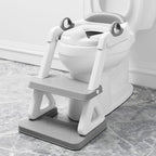 Potty Training Seat with Step Stool Ladder for Kids and Toddler,Wiifo Sturdy Potty Ladder with Soft Padded Cushion for Toddler Boys and Girls(Light Grey) 2025 New Version