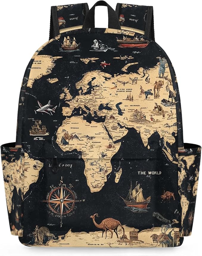 Toddler Backpack for Boys Kids, Cute Preschool Kindergarten School Bags for Girls Bookbag Daycare Travel Daypack, 15 Inch(World Map)