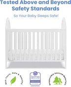 Delta Children Milano 4-in-1 Convertible Crib - Greenguard Gold Certified, Bianca White