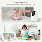 Smart WiFi Baby Monitor with Camera and Audio, 5.5” 1080P Wall-Mountable Display, 360° Pan & Tilt, HD Night Vision, Soothing Music, Multi-User Support, Two-Way Talk, Temperature & Motion Detection