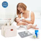 PIIOSER Insulated Baby Bottle Bag with Ice Pack, Breastmilk Cooler Compatible with Wearable Breast Pumps & Accessories - Breastfeeding On The Go for Nursing & Working Moms, Cream