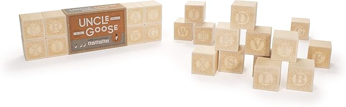Uncle Goose Uppercase Alphablank Blocks - Made in The USA