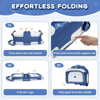 Baby Bathtub,Collapsible Baby Bath Tub with Thermometer & Soft Floating Cushion,Portable Travel Baby Bathtubs for Newborns to Toddlers 0-36 Months(Bear Gray)