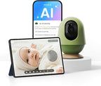 Smart WiFi Baby Monitor, Baby Camera Monitor with Cry/Sleep/Face-Covered/Danger Zone Detection, 24/7 Recording & Reports, Data Encryption – 3K HD, 5MP, 6X Zoom, Multi-Users, 2-Way Talk