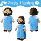 25.6inch Brown Jesus Plush Doll Guardian Baptism Stuffed Plushie Savior Toy Gifts for Church Sunday School Religious Easter Gift (BLUE/25.6inch)