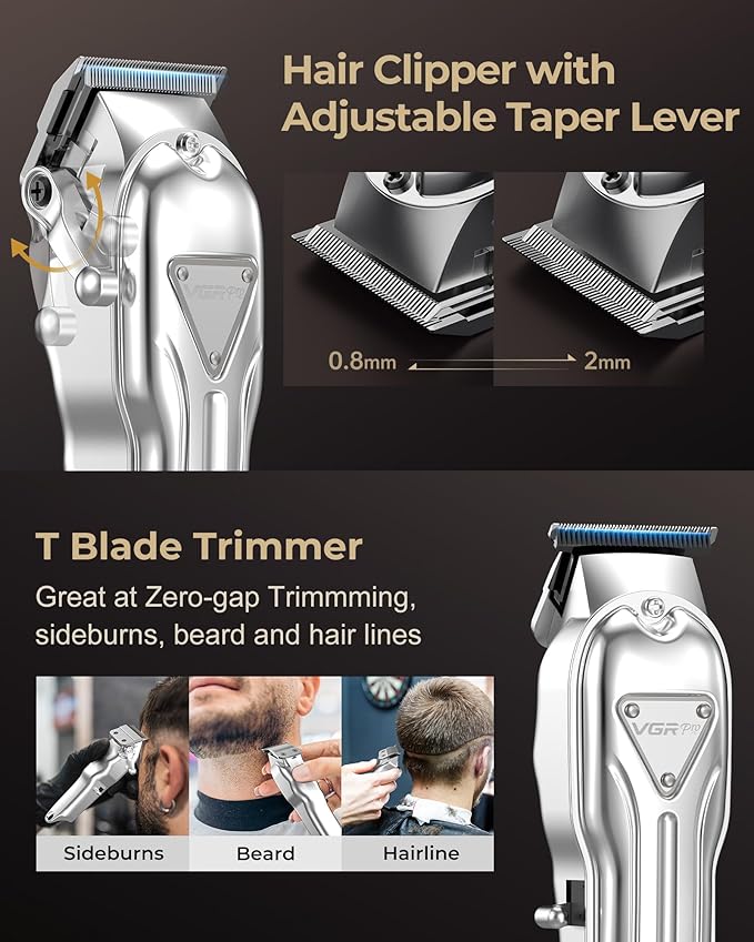 Electric Hair Clippers for Men, Cordless Clipper and Trimmer Set, Clippers for Hair Cutting Kit with Long Battery Life, Hair Grooming Trimmer for Family Kids and Self-Haircut Use