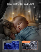 ARENTI Baby Monitor with 2 Cameras, 2K/3MP WiFi 6 Camera and Audio, 5-inch Wireless Screen, Smartphone App, Super Night Vision, Crying Detection, Auto Tracking, Temp&Humidity Sensor (D3 Set)