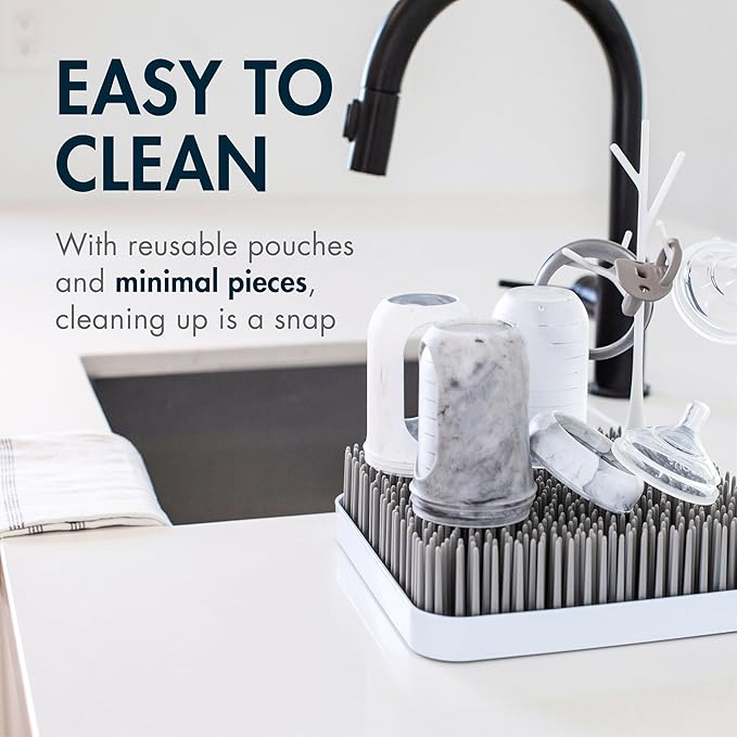 Boon Nursh Reusable Silicone Pouch Baby Bottles - Medium Flow Nipple - Silicone Baby Bottle Pouch and Nipple - Baby Feeding Essentials - Tie Dye - 3-6 Months - 3 Count - 8 Ounce