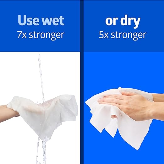 Medline Absorbent Wipers+ Disposable Heavy Duty Dry Wipes, 12" x 13" (90 Count, 12 Pack)