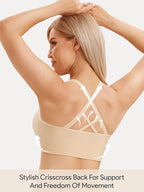 Angelhood Nursing Bras for Breastfeeding, Seamless Nursing Sports Bra Support Yoga Maternity Bras Pregnancy Sleep Bralette