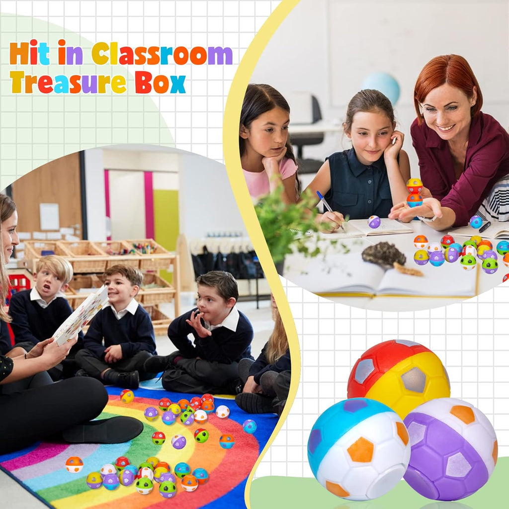 24 Pack Party Favors for Kids 8-12 4-8 Mini Soccer Ball Fidget Spinners Bulk, Soccer Fidget Toys Goodie Bag Stuffers, Soccer Stress Balls Treasure Box Toys for Classroom Prize Return Birthday Gifts