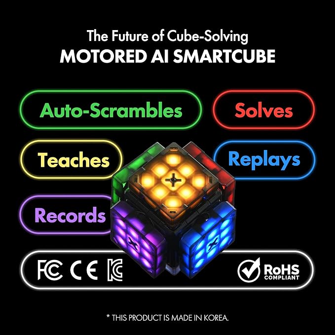 Connect | AI Robot Cube & Smart Cube, Self Scrambling STEM Cube with 10 Puzzle Types | Self Solving Speed Cube, Plays Music | Great X-Mars Experience for Kids, Teens & Adults.