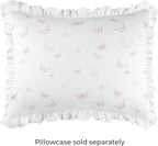 Ely's & Co. Crib Bedding Set for Girls, Toddler Bedding Set, 5 Piece Set - 2 Fitted Crib Sheets/Toddler Bed Sheets, Quilted Comforter and Decorative Pillow with Insert, Butterfly + Stripe Collection