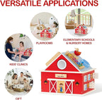 Monläurd® Wooden Farm Activity Center for Toddlers 1-3, 12-in-1 Montessori Busy Board Sensory Play Center, Large Barn Activity Cube Toy for Baby Fine Motor Skills, Daycare & Preschool Learning