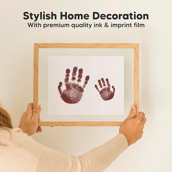 1-Pack Inkless Baby Hand and Footprint Kit - Mess Free Ink Pad for Newborn Keepsake, Dog Nose & Paw Print Kit, Clean Touch Ink Pad for Baby Hand & Footprints, Ideal New Mom Gifts(Auburn, Jumbo)