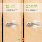 Child Proof Door Lever Lock, 2 Pack Door Locks for Kids Safety, Door Knob Child Proof, Baby Proofing, 3M Adhesive, Door Handle Child Proof, Baby Safety Locks for Toddlers (White)